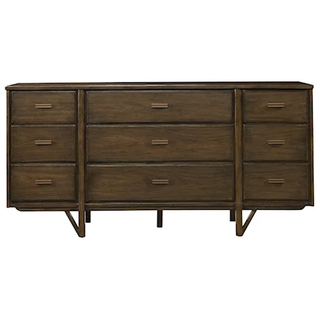 Dresser with Center Drop-Front Drawer